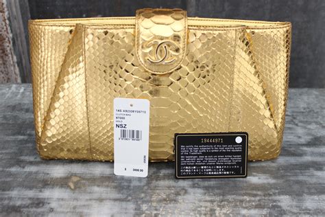 chanel gold python clutch|Chanel Gold Python Crystal Camellia Clutch .